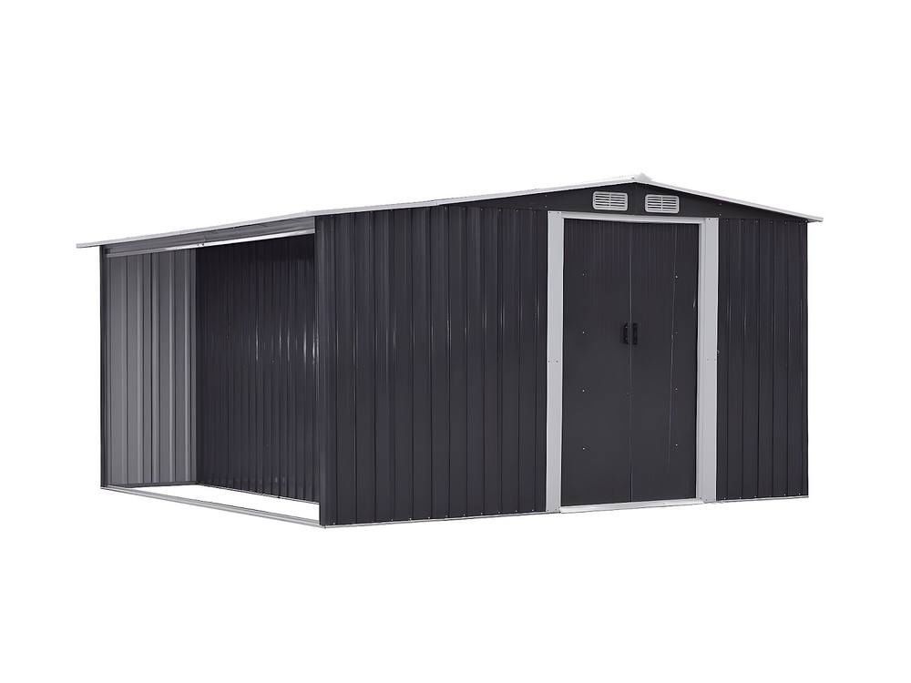 Vente-unique Metal Garden Shed With Grey Galvanised Steel Wood Shed 10.29 M² in Dark Grey 5