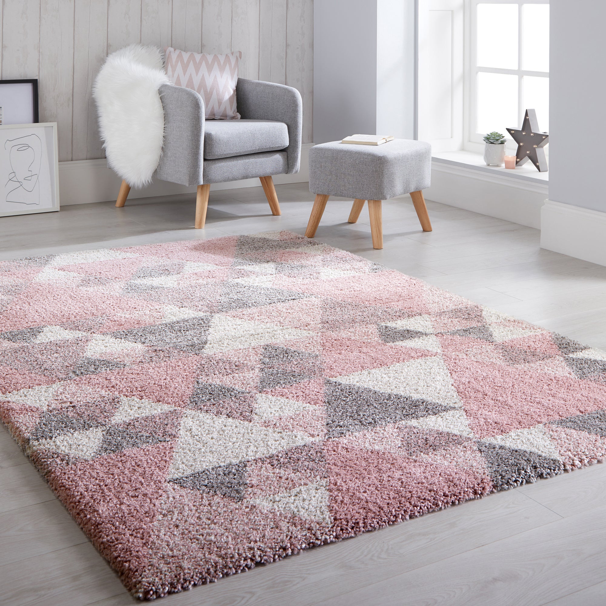 Nuru Berber Rug Nuru Pink Cream Grey