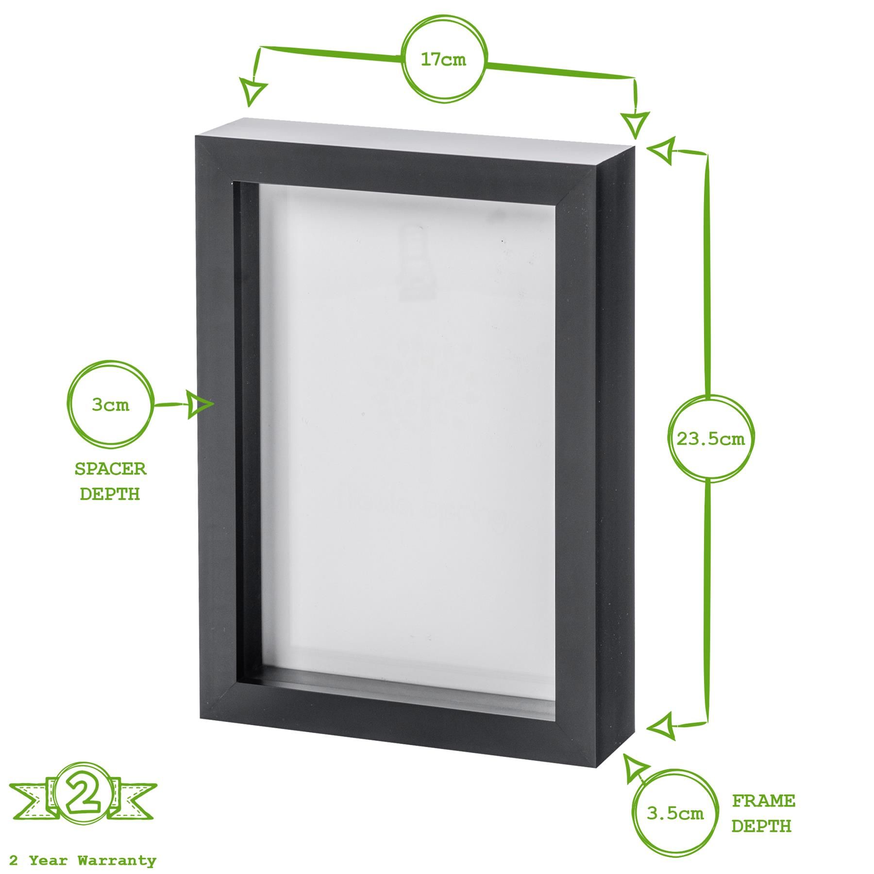 Nicola Spring 3D Box Photo Frame - A5 (6 x 8") - Pack of 1 in Black 4
