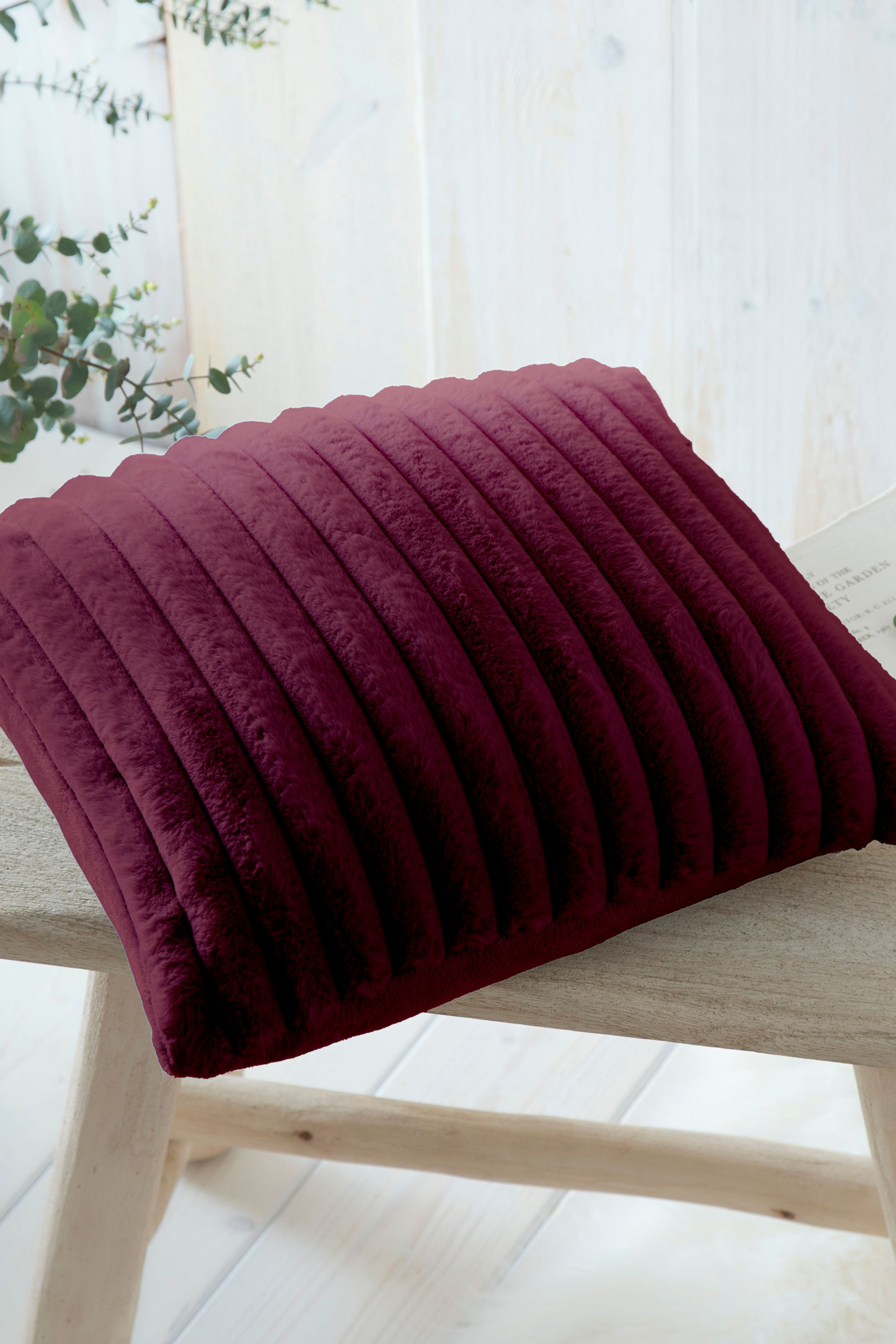 Appletree 'Morritz' Faux Fur Filled Cushion in Burgundy