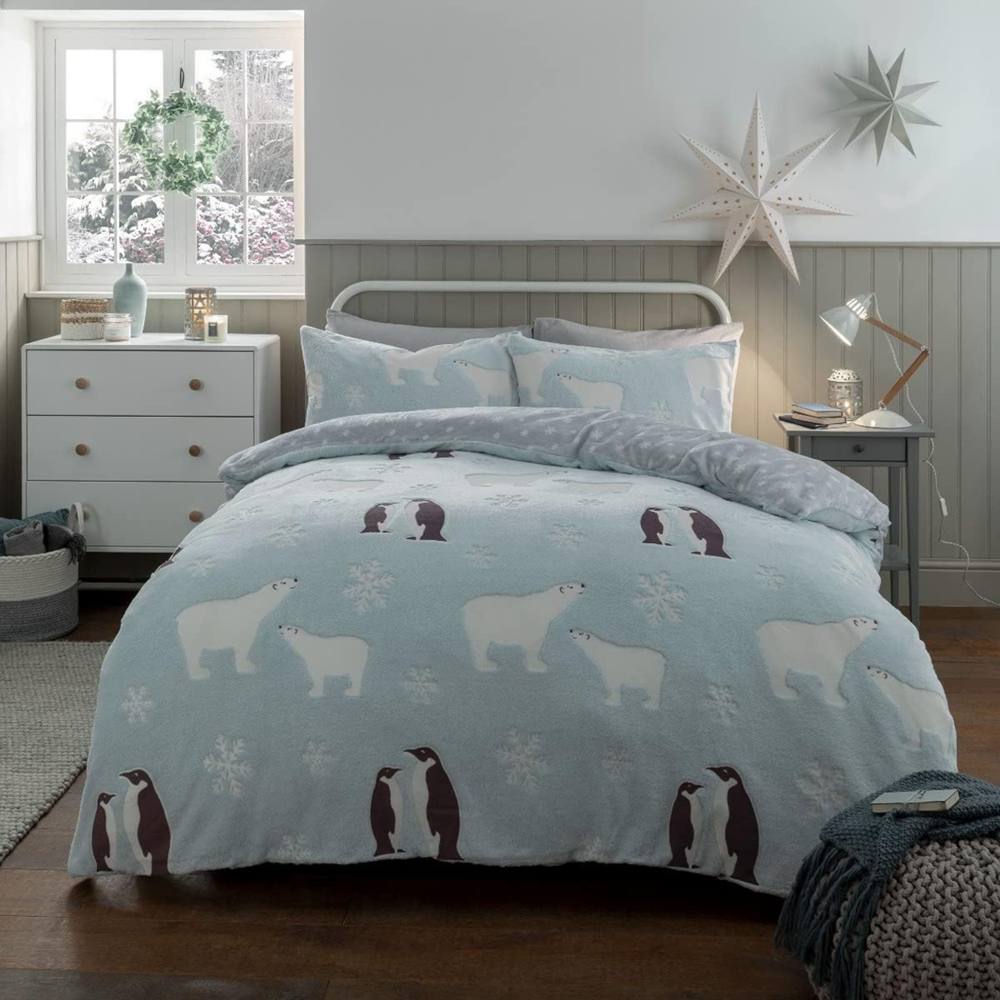 Smart Living Penguin & Polar Bear Glow in Dark Reversible Duvet Cover & Pillowcase