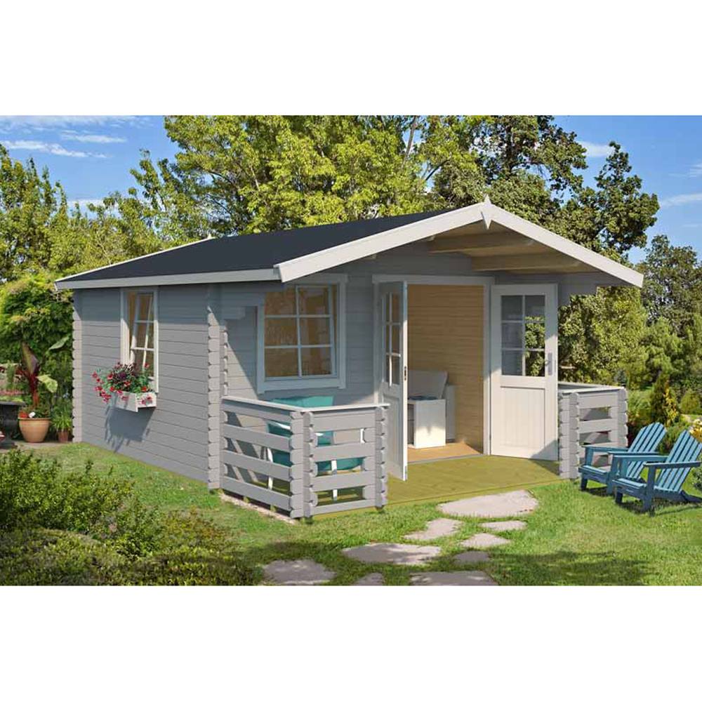 Lasita Maja Ltd Luna 2-Log Cabin, Garden Room, Home Office - L403.8xW530xH245.1 cm in Light Tan 5