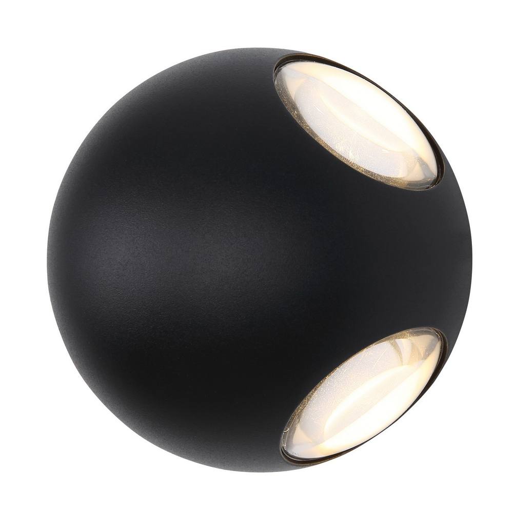 Netlighting Slice Outdoor Modern Wall Lamp Matt Black IP54 Glass Shade LED 3000K