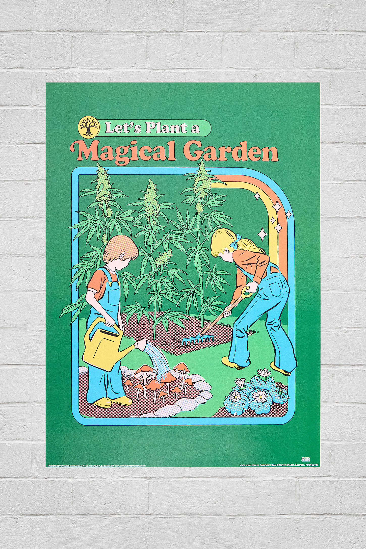 Steven Rhodes Magical Garden 30x40cm Wall Art Print - Green