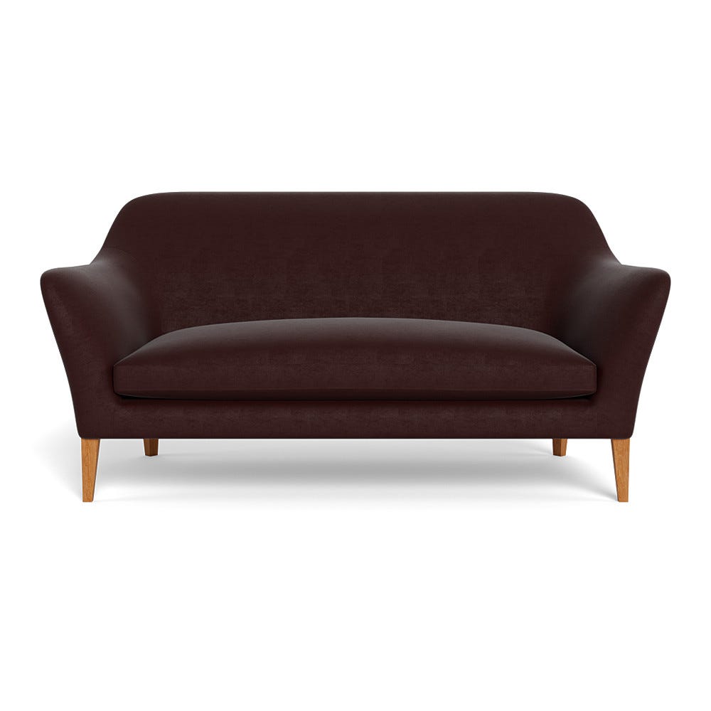 Heal's Wallis 3 Seater Sofa Smart Luxe Velvet Acorn Stained Oak Feet 2