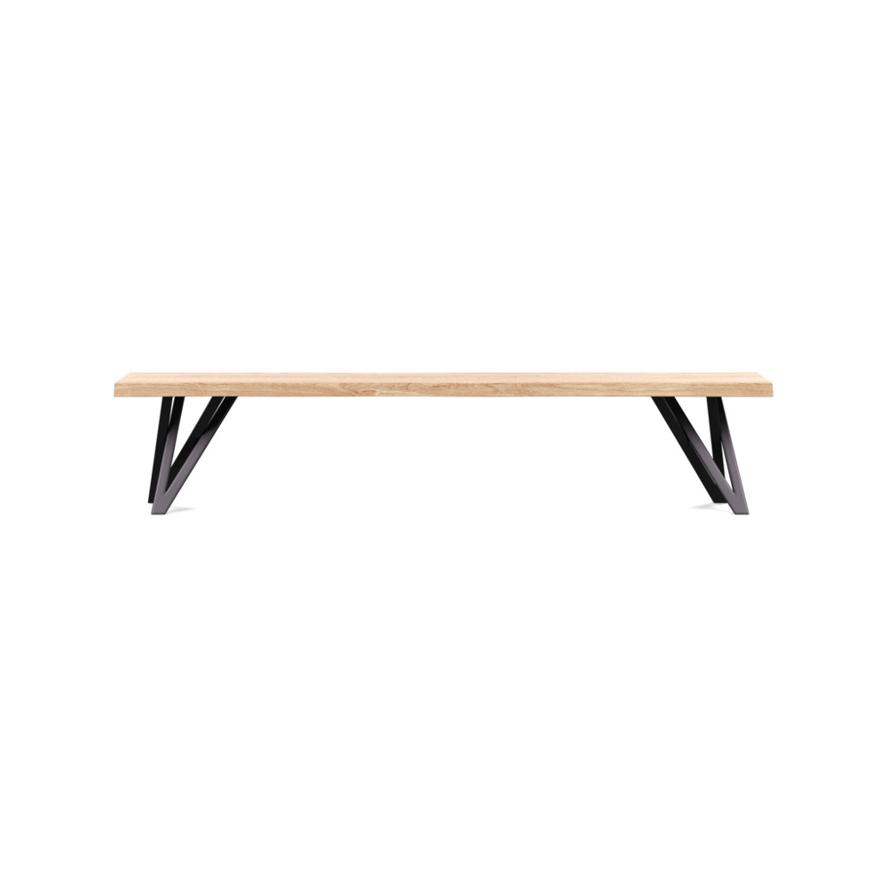 Heal's Vienna Bench 200x35cm White Oiled Oak Natural Edge Not Filled