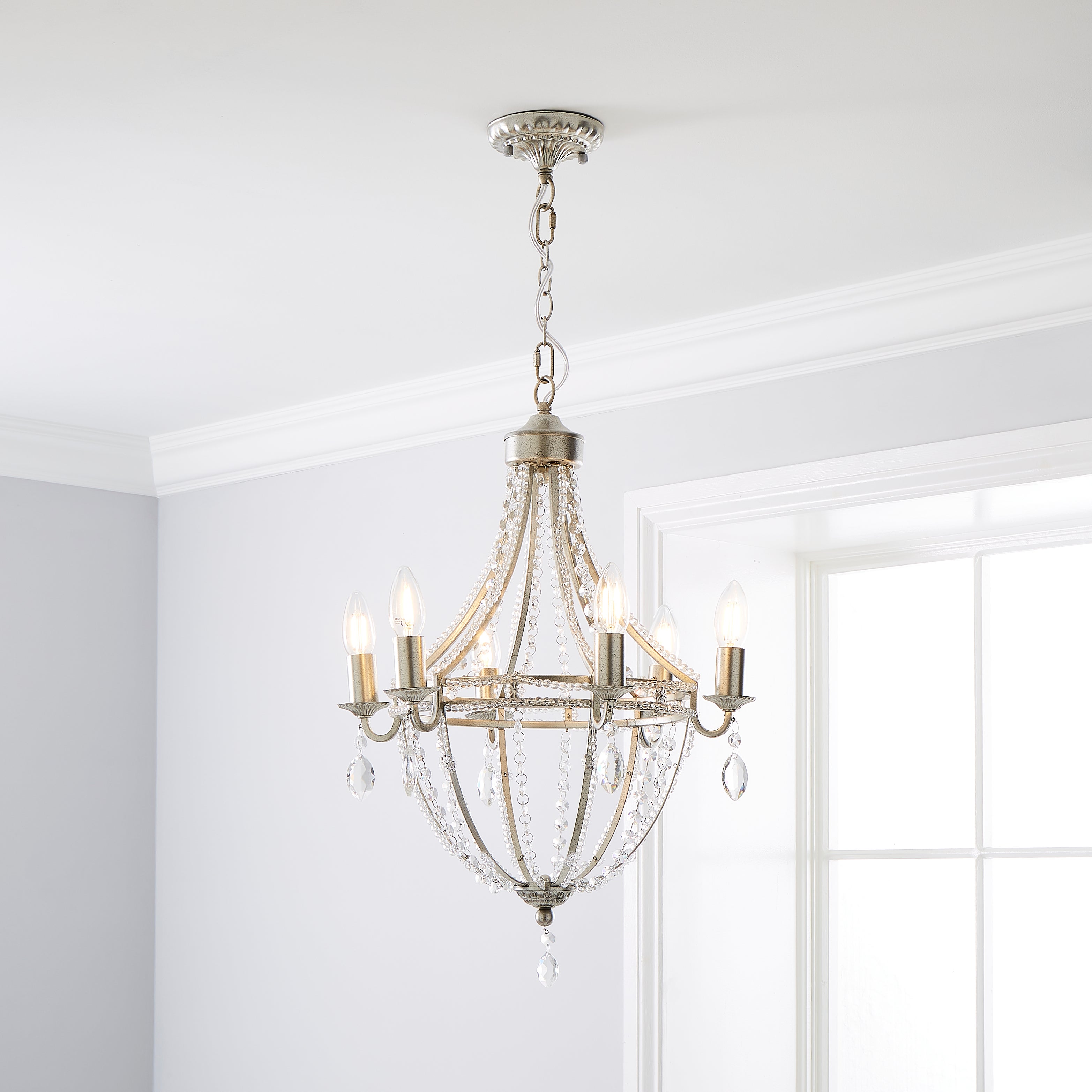Eugenie 6 Light Chandelier Silver