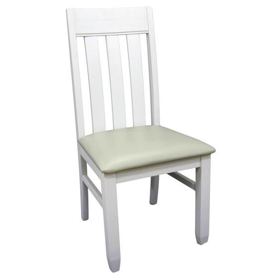 Ohyeap Slat Back Padded Dining Chair In Painted White