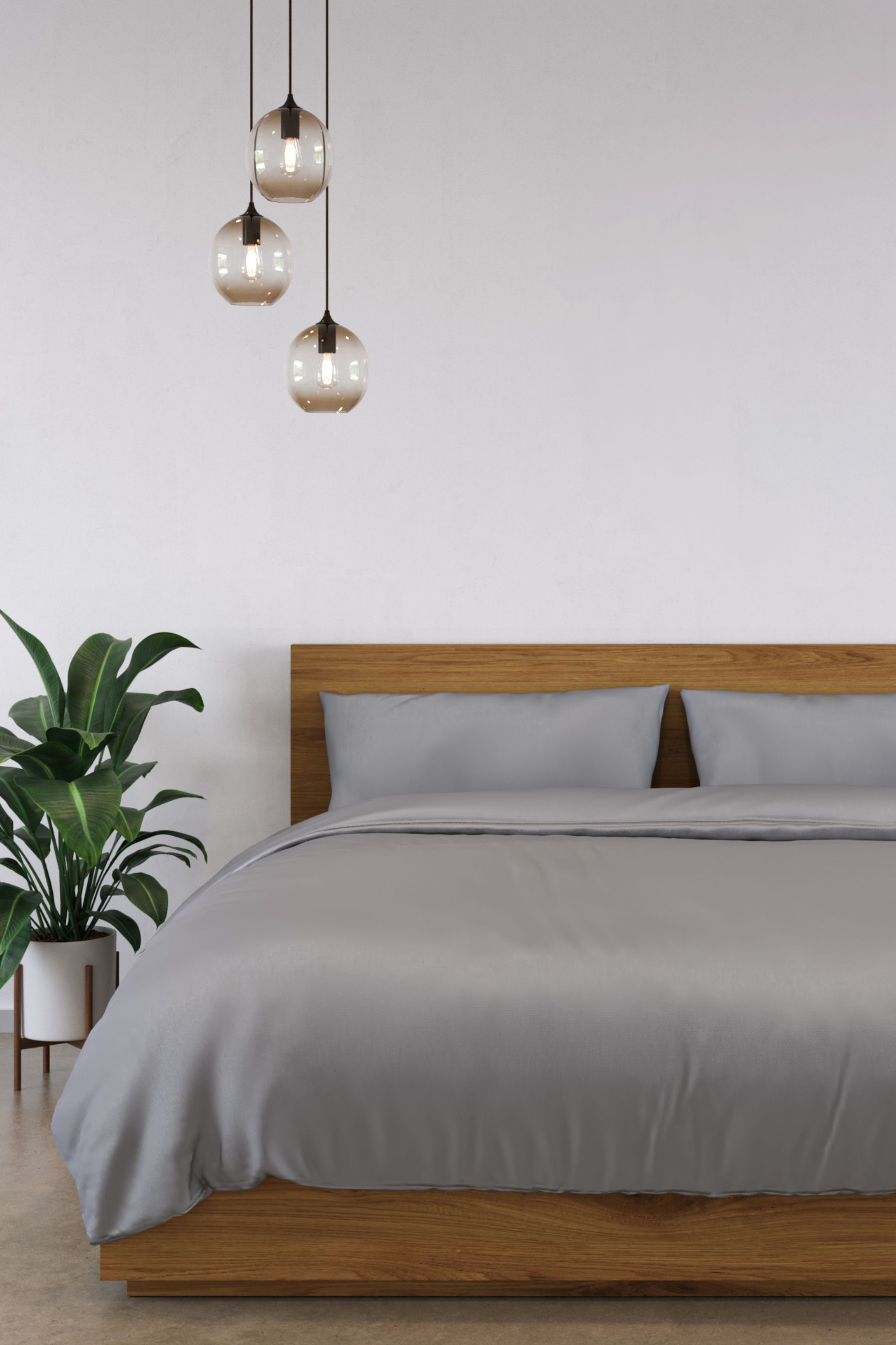 Panda London 100% Bamboo Complete Bedding Set in Mid Grey