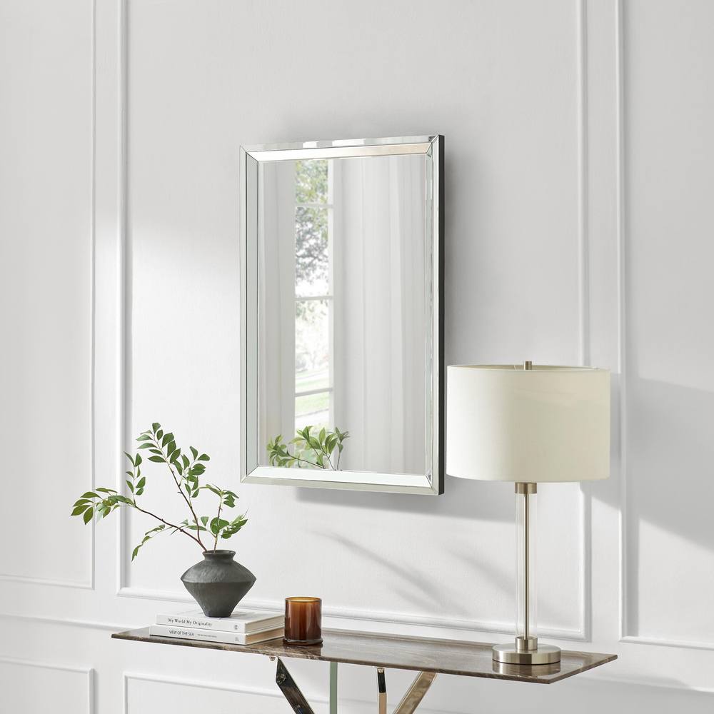 FurnitureboxUK Roux Large Rectangle 90x60cm Wall Mirror in Metallics