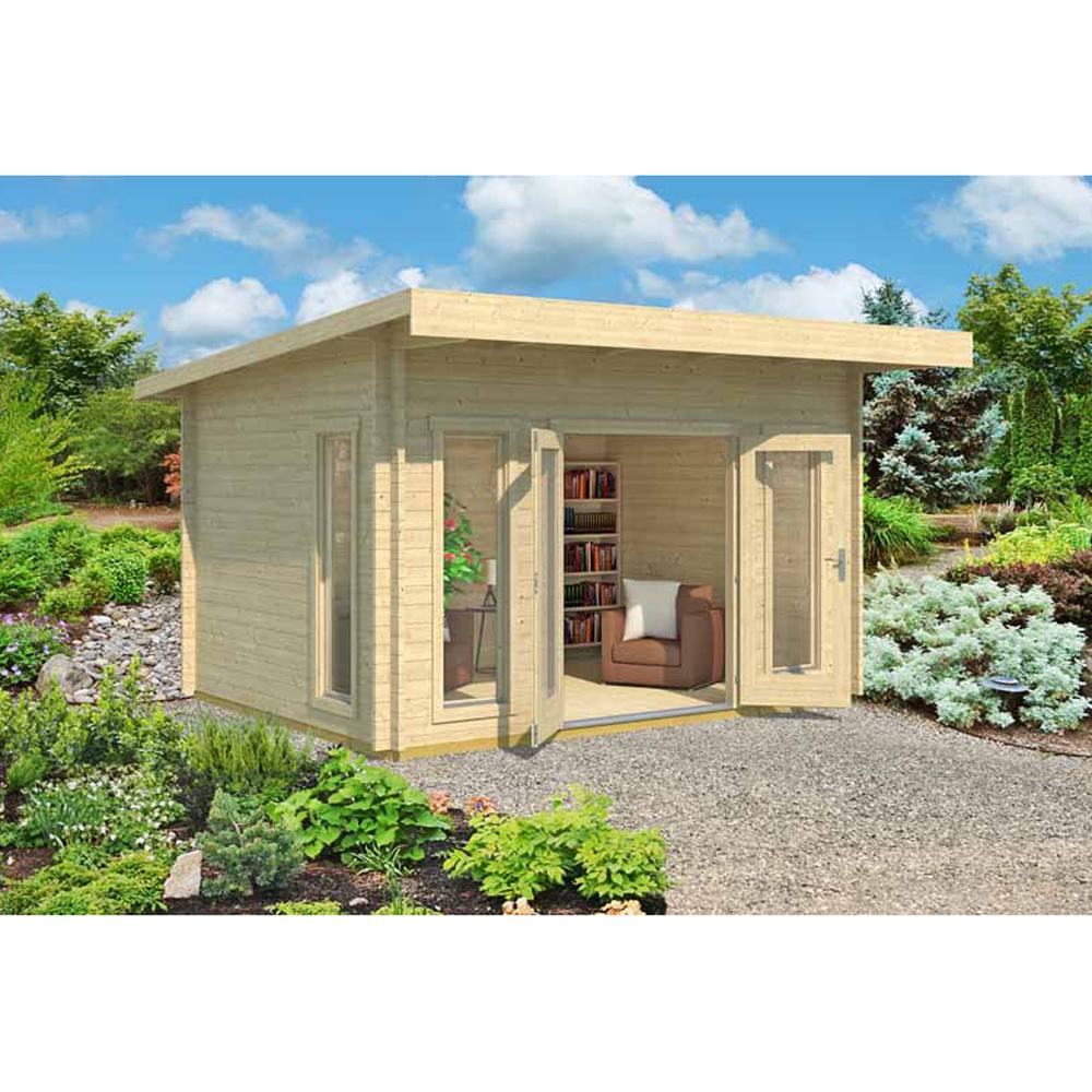 Lasita Maja Ltd Barbados 3-Log Cabin, Garden Room, Home Office - L459xW419xH241.94 cm in Natural 3