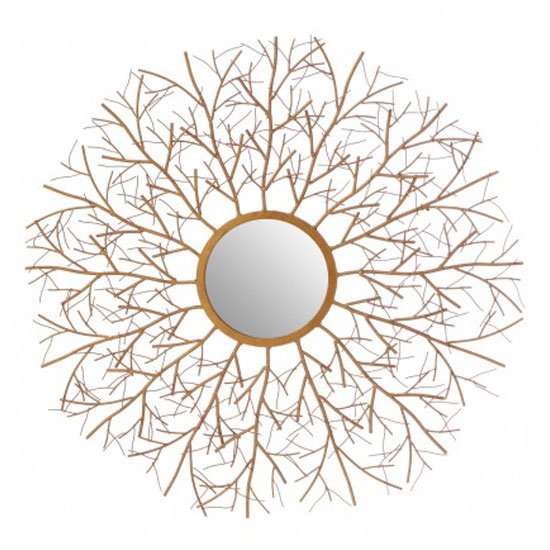 Zaria Twig Wall Bedroom Mirror In Antique Gold Frame