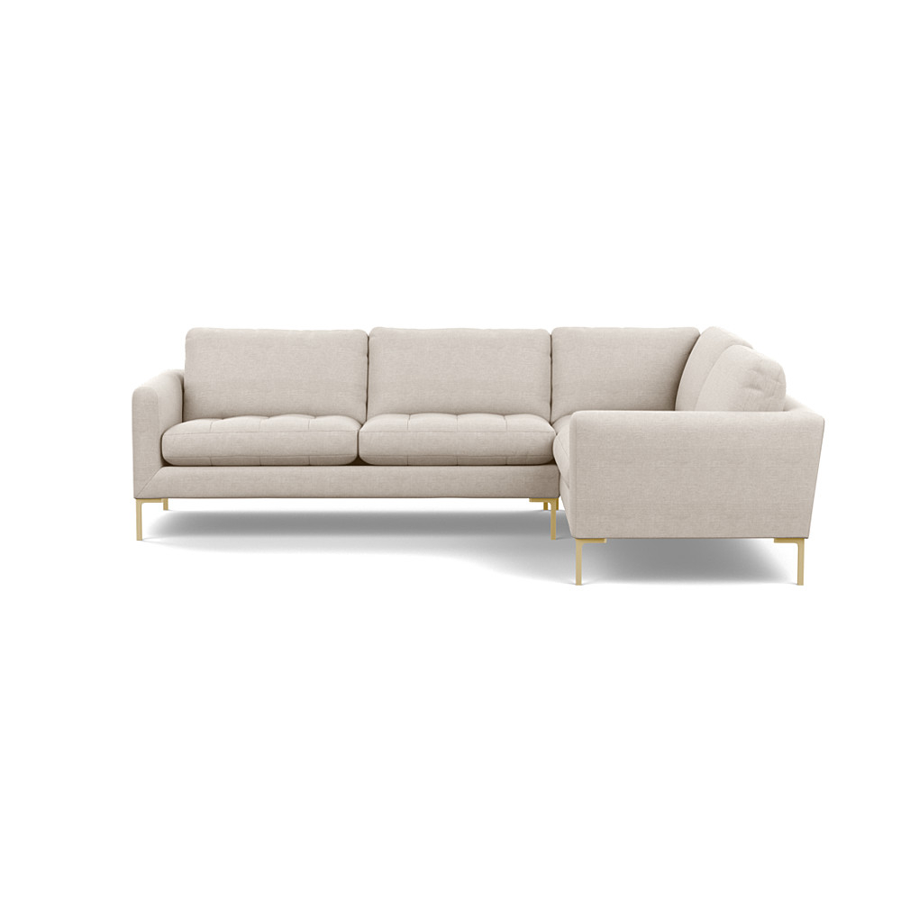 Heal's Eton Right Hand Facing Corner Sofa Texture Limestone Brass Feet
