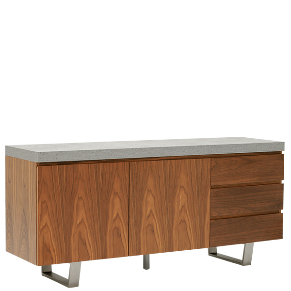 Halmstad Sideboard Concrete and Walnut
