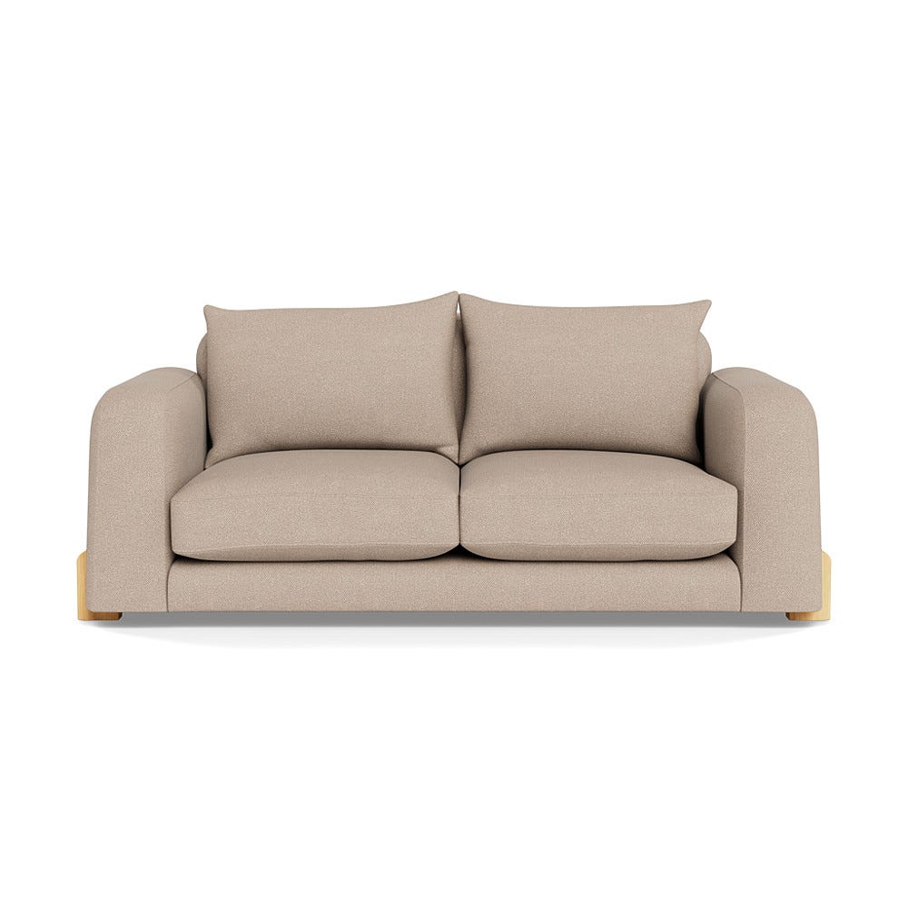 Heal's Nuvola 2 Seater Sofa Boucle Tweed Pearl Natural Oak Feet 2