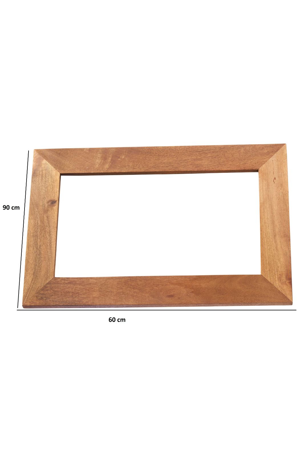 IH Design Light Mango Solid Wood Frame Mirror in Natural