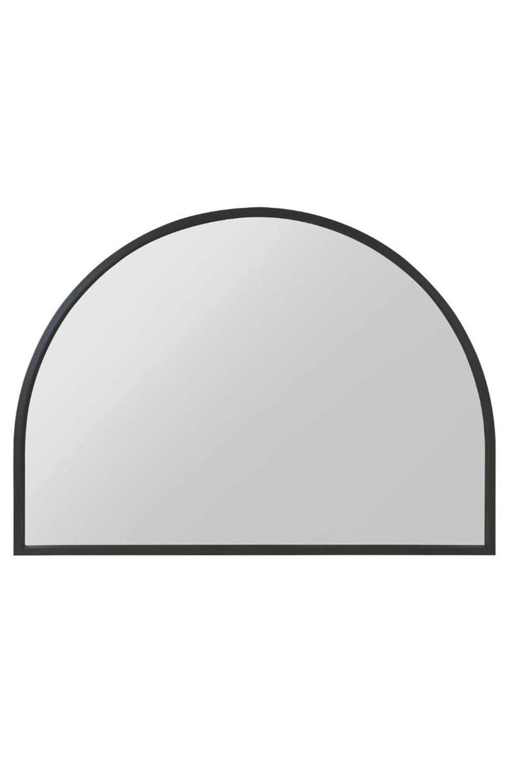 MirrorOutlet Black Metal Framed Arched Garden Wall Mirror 49" X 35" (125CM X 90CM)