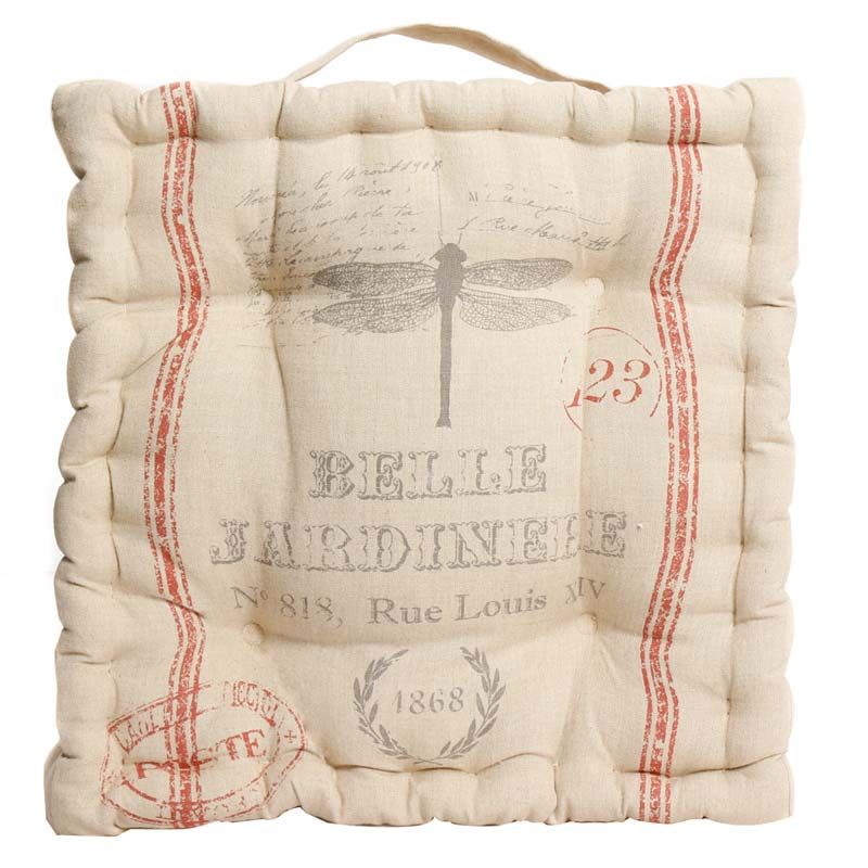 Dibor Vintage Style Insect Print Indoor Outdoor Chair Seat Pad Box Cushion L40cm x W40cm in Grey