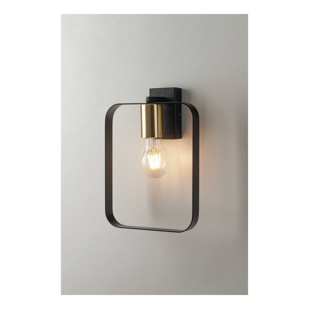 Netlighting Smith Wall Lamp Frame Brushed Gold E27 in Black