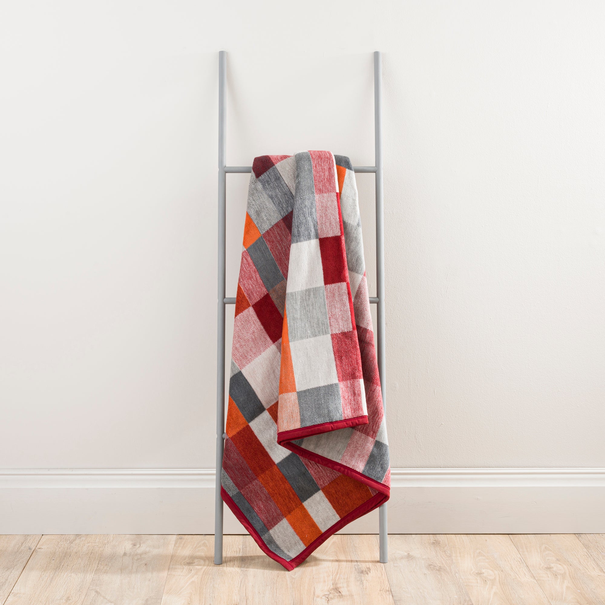 Thermosoft Orange Geometric Blanket Orange, Red and Grey