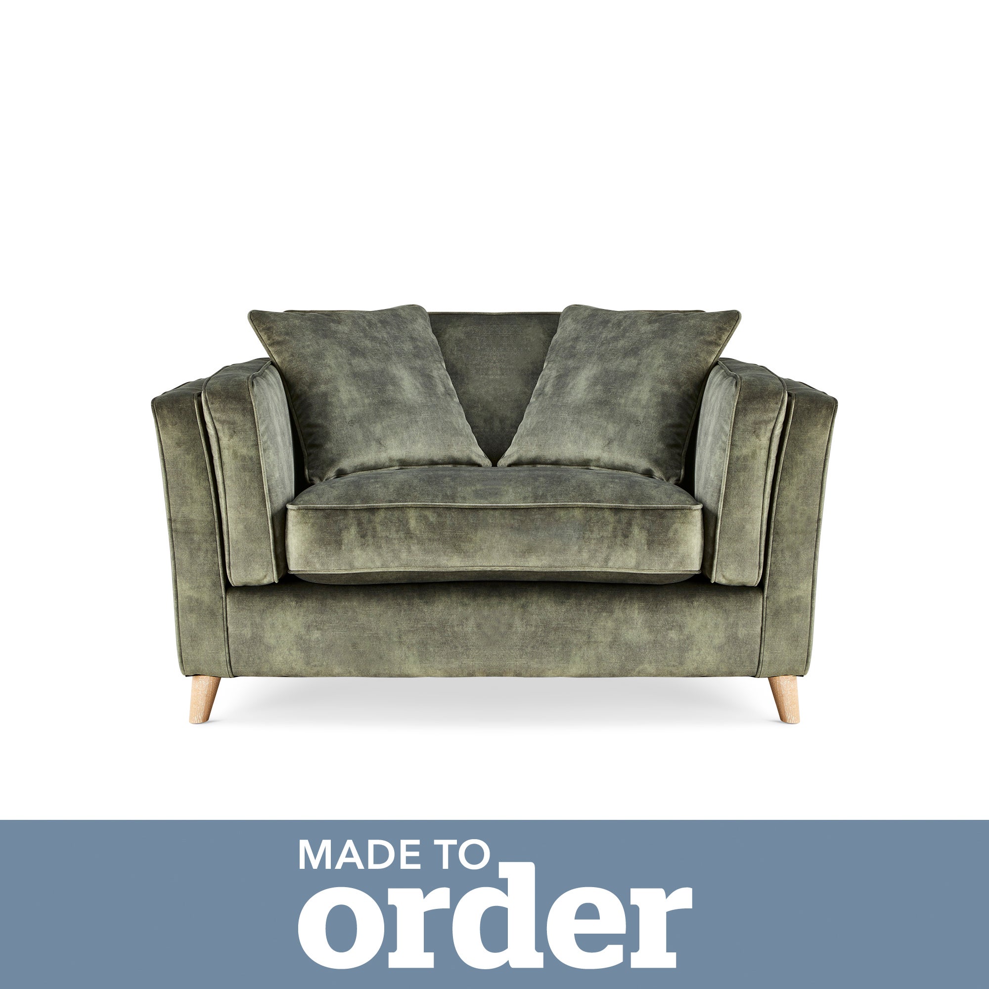 Arabella Snuggle Chair Slub Velvet Green