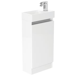 Newland White Basin Cloakroom Unit - 400mm
