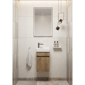 Concept Halifax Oak Ribbed Compact S1 Vanity Unit & LH Basin - 360mm 2