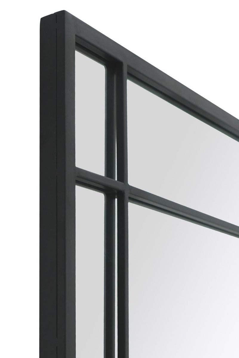 MirrorOutlet Black Metal Framed Window Wall or Leaner Mirror (180CM X 90CM) 5