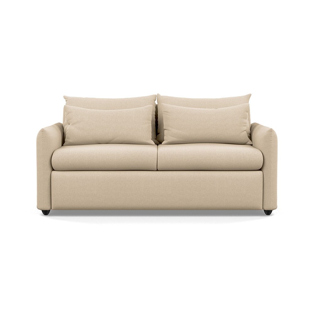 Heal's Pillow 3 Seater Sofa Bed Brushed Cotton Oat Black Feet