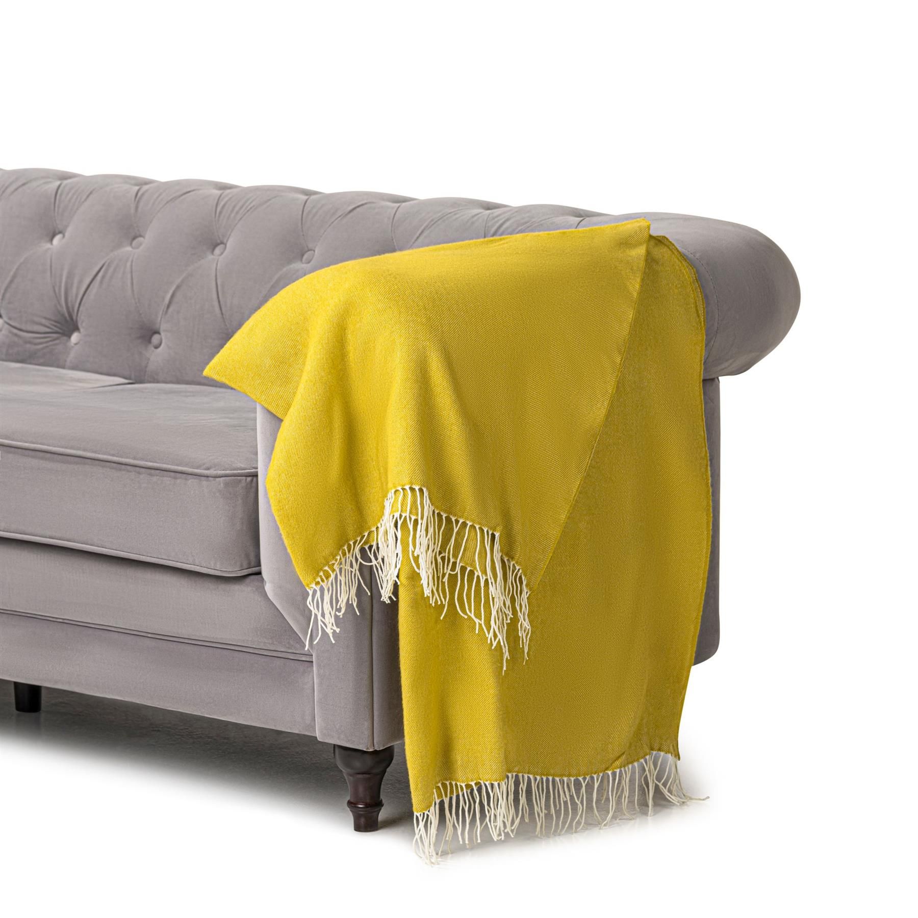 Luxury Living 100% Acrylic Throw - 150cm x 125cm - Lime