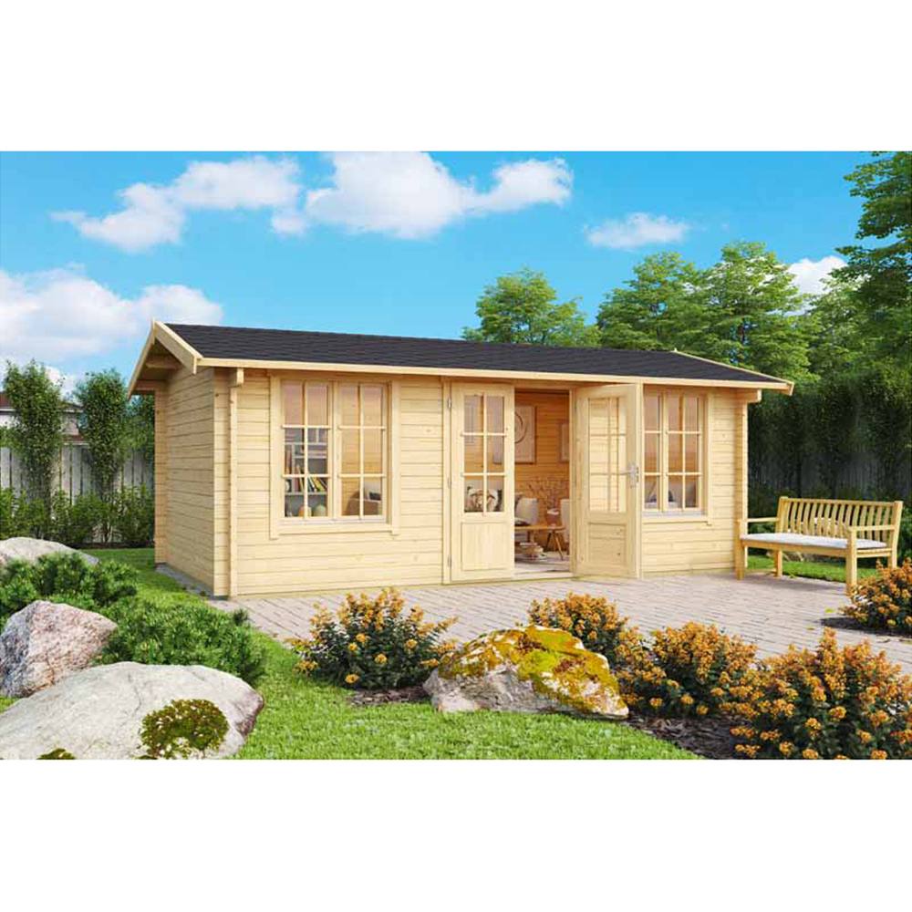 Lasita Maja Ltd Pembrokeshire 53-Log Cabin, Home Office - L540xW345.8xH239.4 cm in Brown