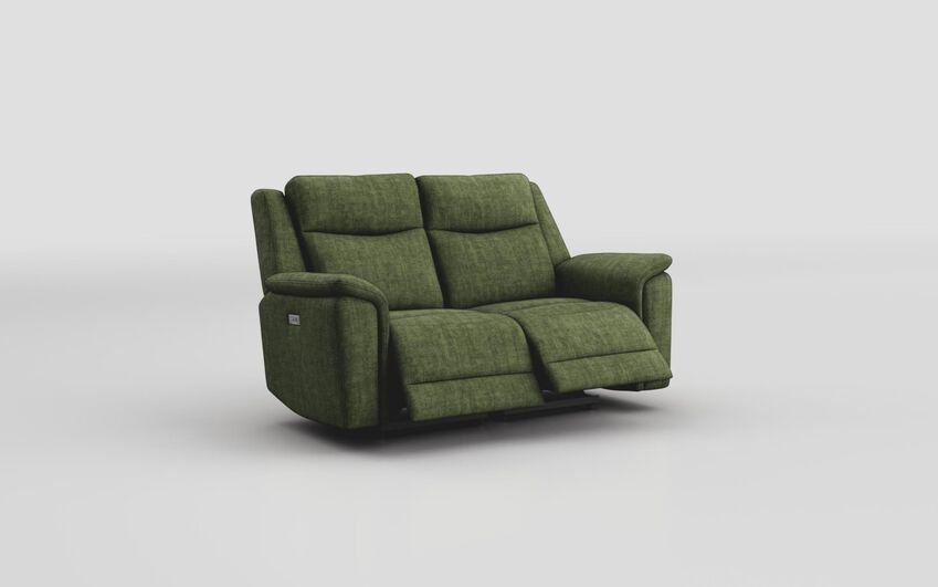 Green Fabric Savio 2 Seater Power Recliner Sofa