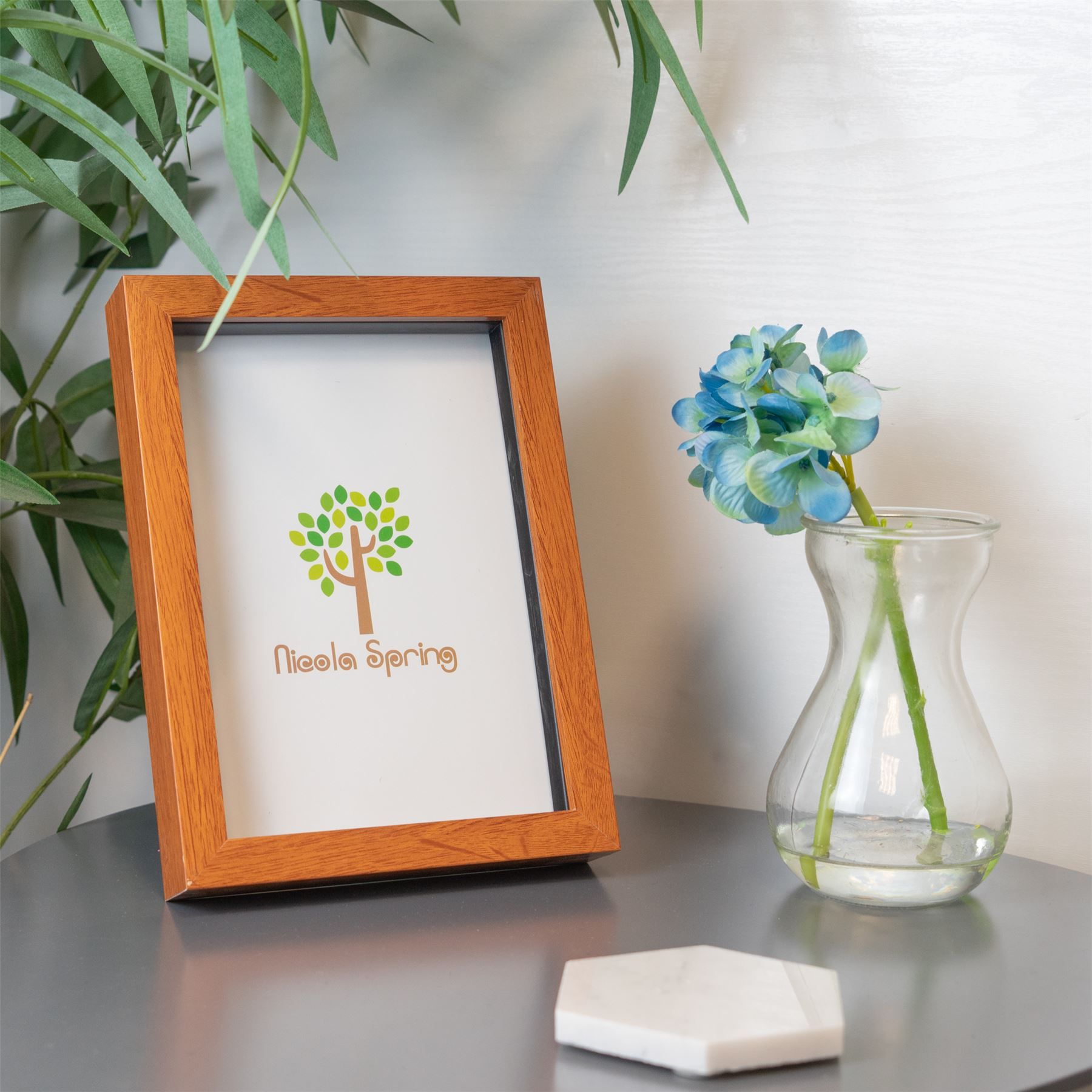 Nicola Spring 3D Box Photo Frames - A5 (6 x 8") - Pack of 2 in Dark Brown 6