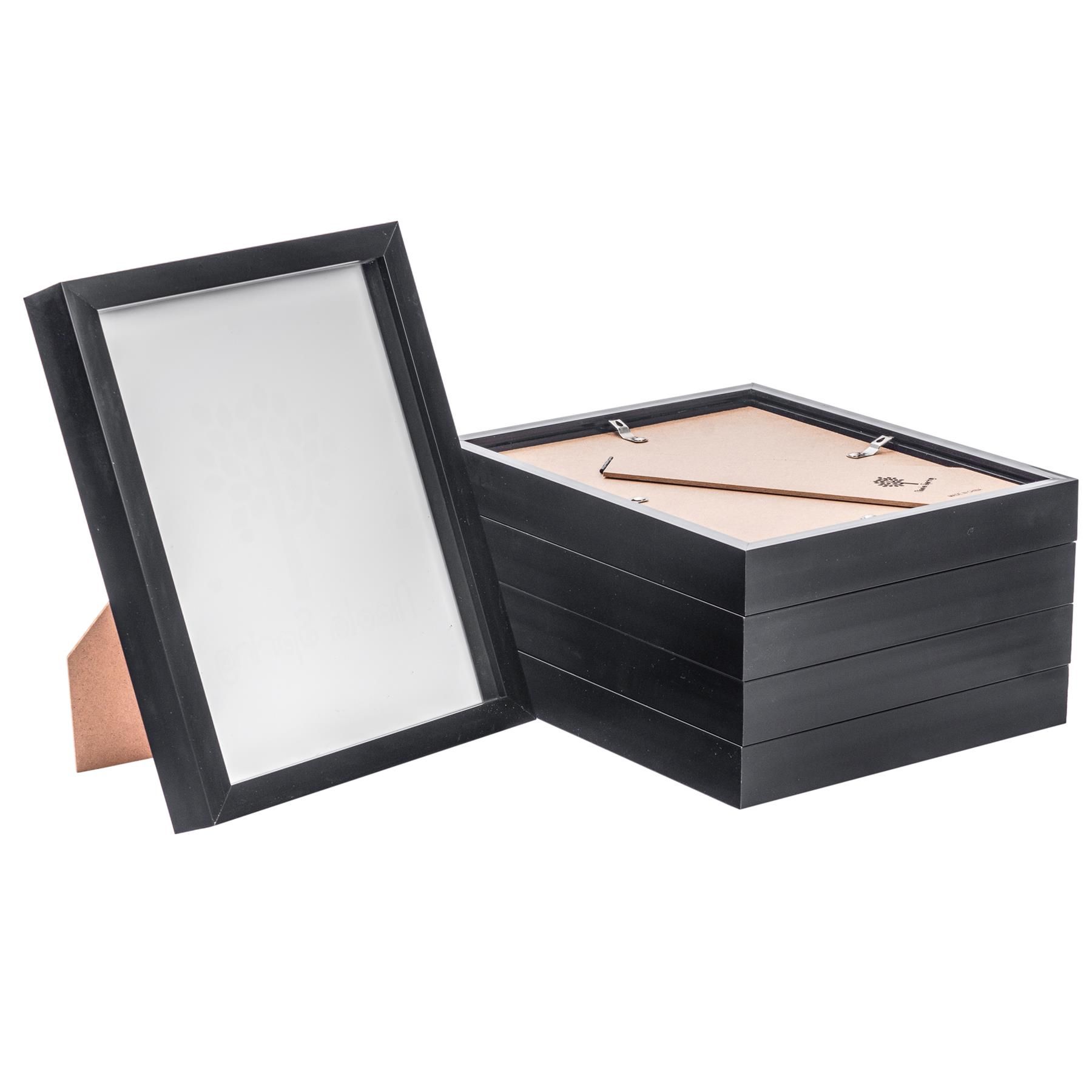 Nicola Spring 3D Box Photo Frames - 8 x 10" - Pack of 5 in Black 1