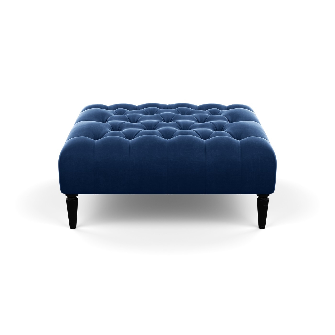 Heal's Balmoral Ottoman Velvet Midnight Black Feet