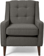 Content by Terence Conran Tobias Armchair, Charcoal Grey Boucle with Dark Wood Leg