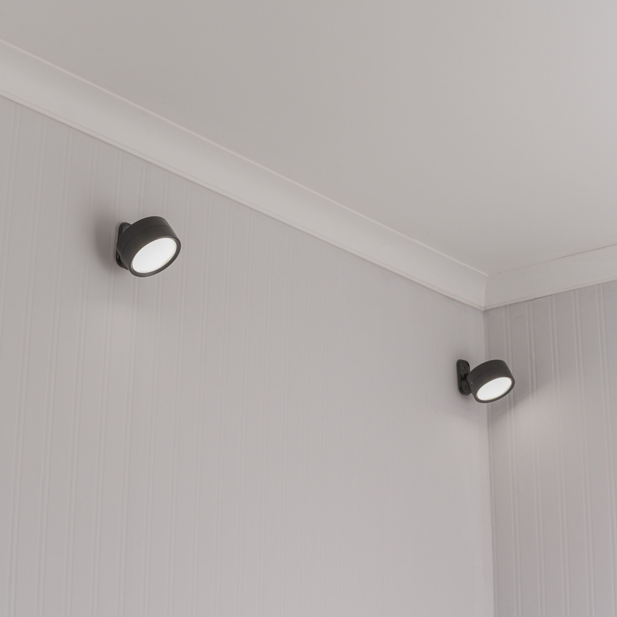 ValueLights Marshall Set of 2 Rechargeable Easy Fit 360 RGB Spotlight Light Fittings in Black