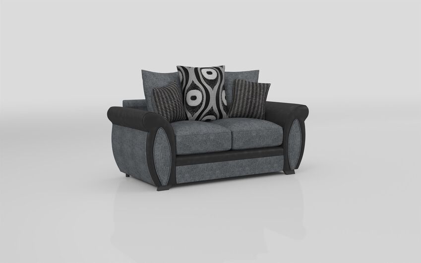 ScS Living Grey Maddie Fabric 2 Seater Scatter Back Sofa