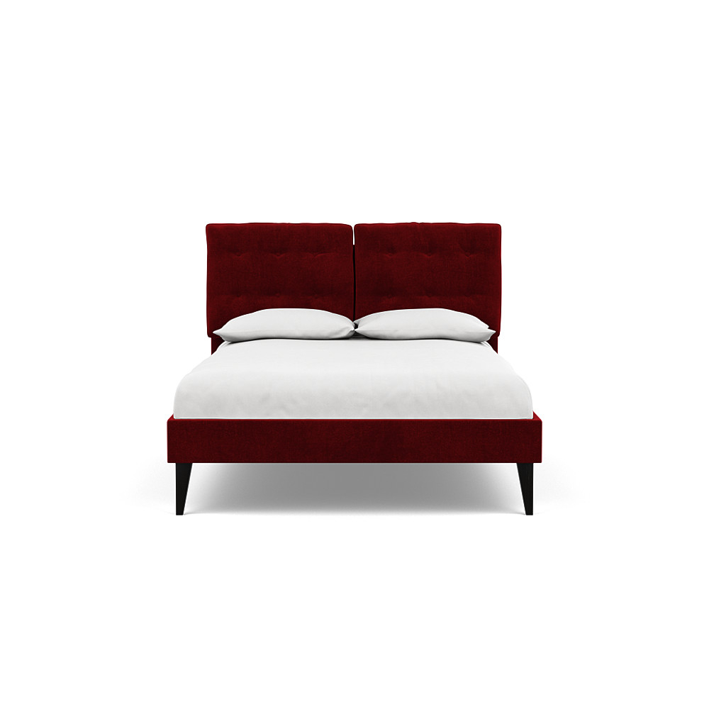 Heal's Mistral Double Bed Smart Luxe Velvet Mulberry