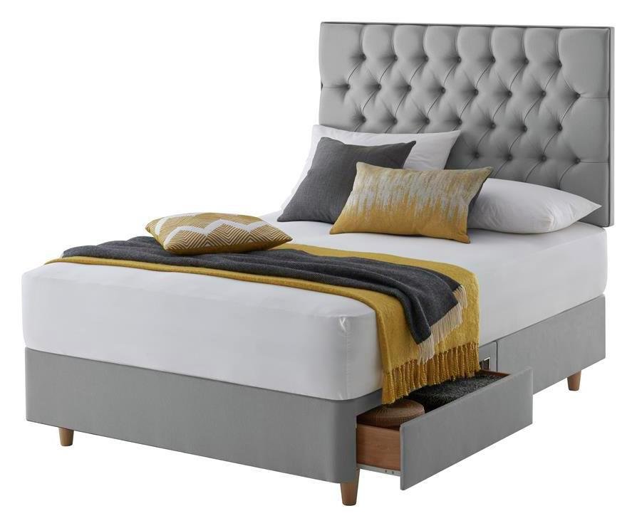 Silentnight Sassaria Small Double 2 Drawer Divan Set - Grey