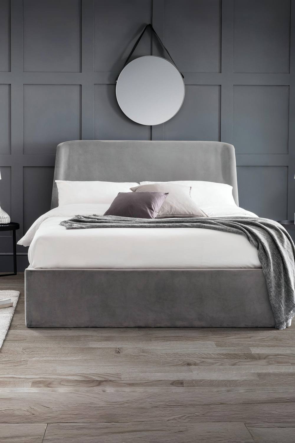 Julian Bowen Frida Upholstered Ottoman Storage Bed in Grey