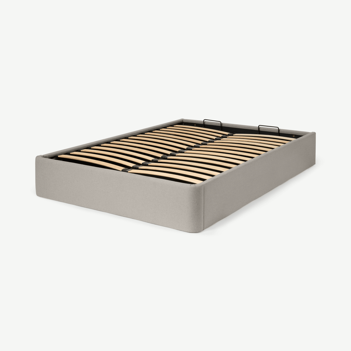 Vana King Size Ottoman Storage Platform Bed, Salcombe Beige