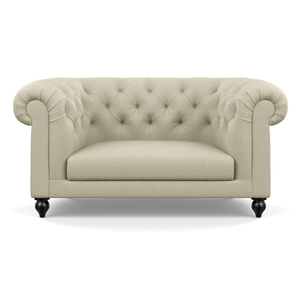 Heal's Fitzrovia Loveseat Cotton Grain Black Feet