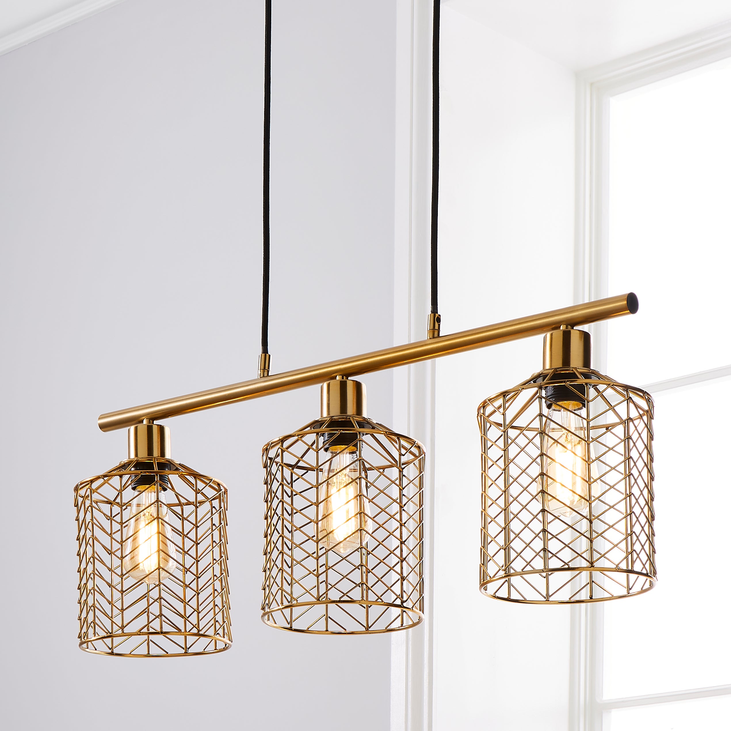 Siena 3 Light Diner Ceiling Fitting Gold