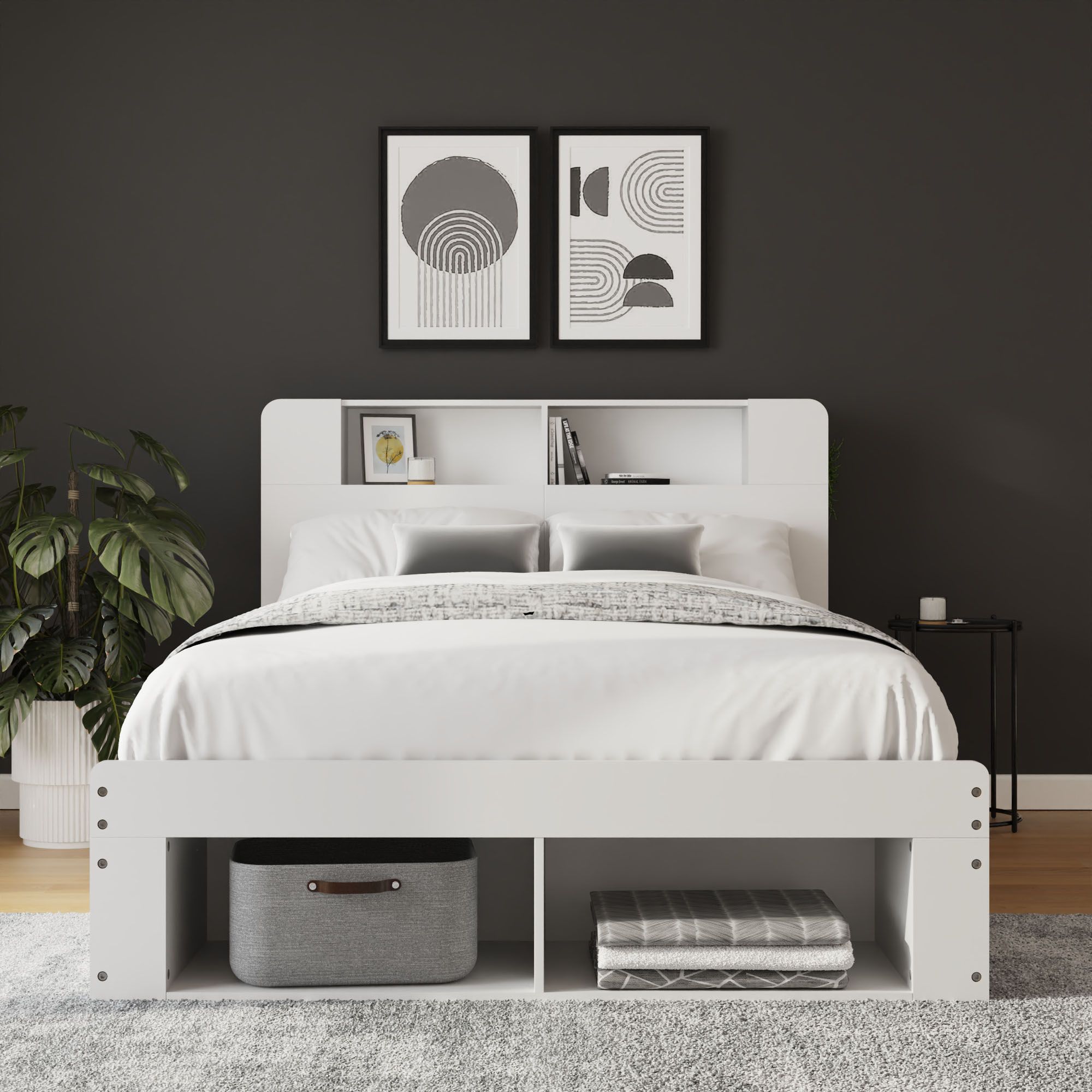 GFW Anya Integrated Storage Ottoman in White