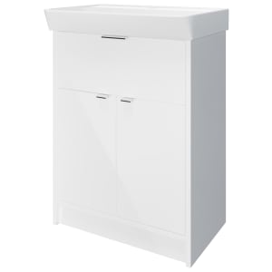 Wickes Nova Gloss White Freestanding Vanity Unit & Easton Basin - 835 x 600mm
