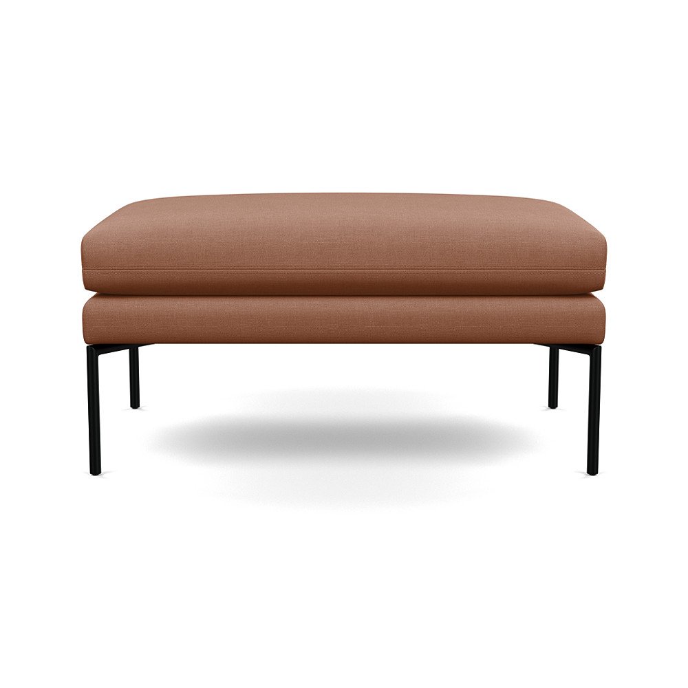 Heal's Matera Large Ottoman Siena Cotton Clay Black Feet