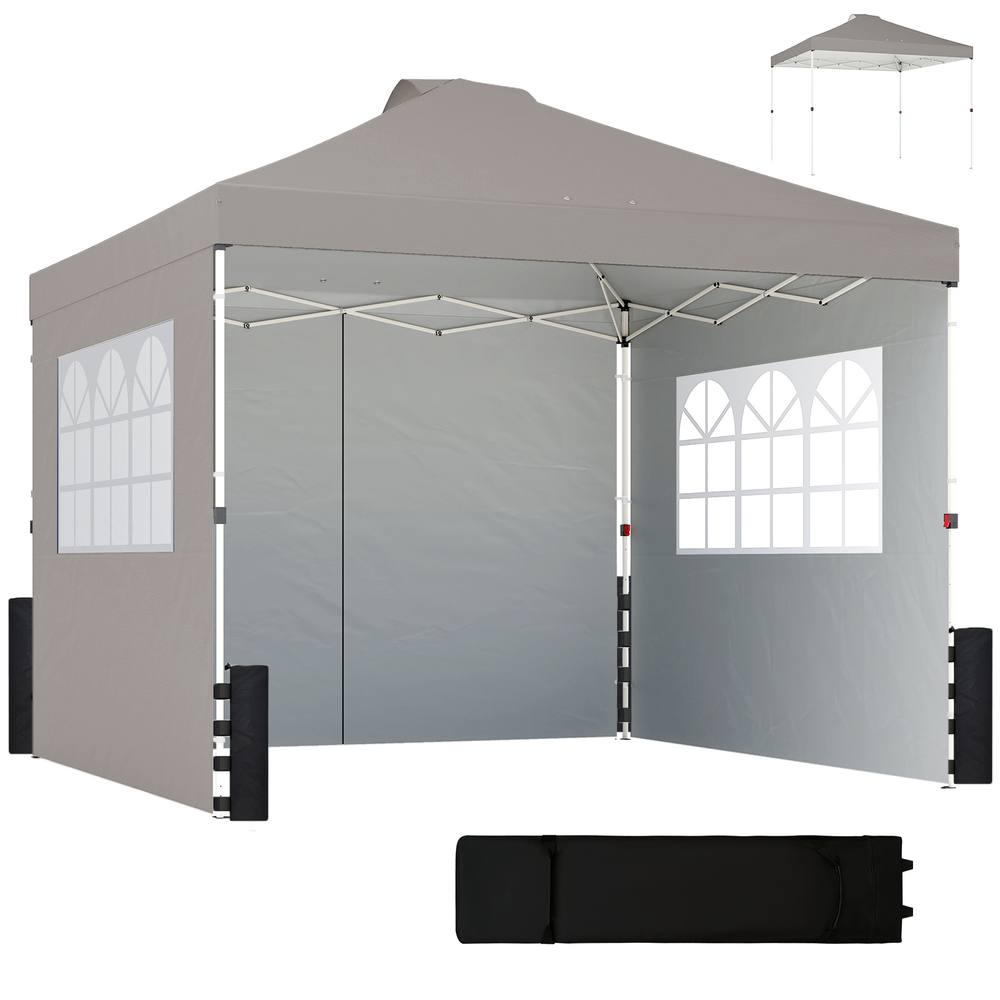 OUTSUNNY Pop Up Gazebo Waterproof Height Adjustable 3 x 3 (m) Grey 2