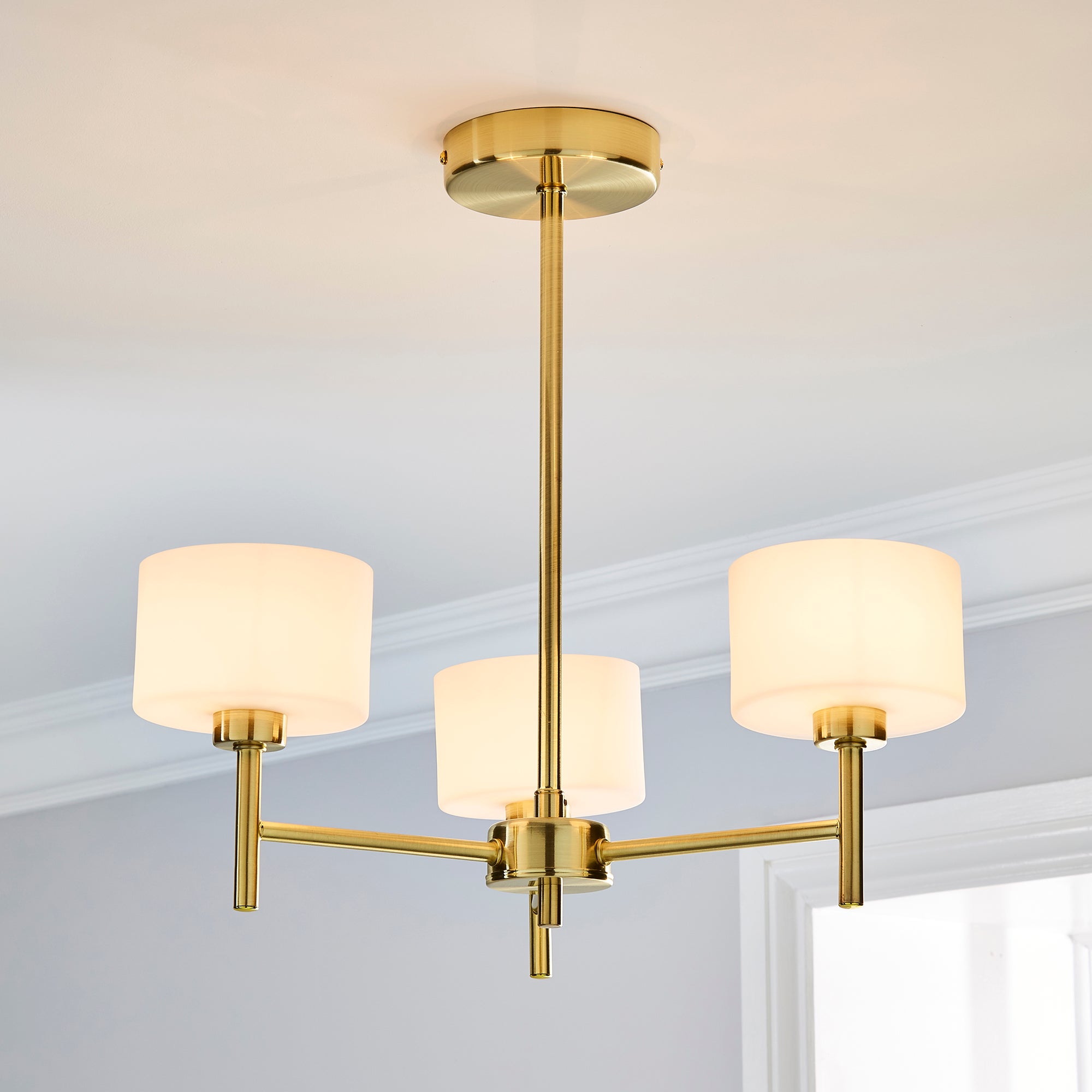 Elsie 3 Light Ceiling Fitting Brass Gold