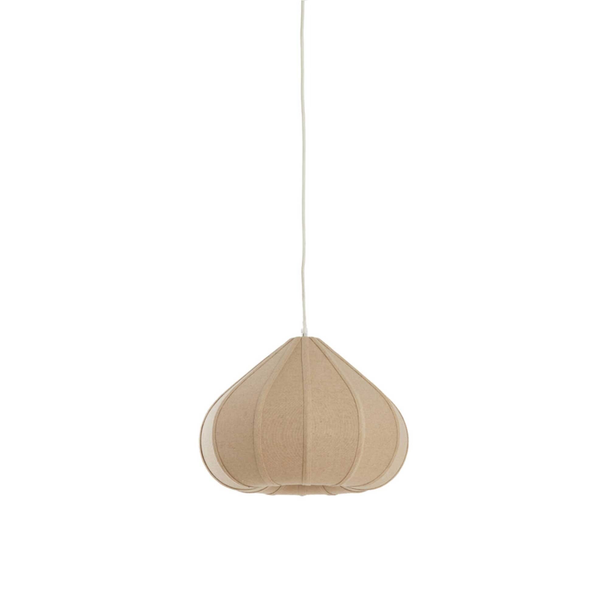Natural Curved Linen Pendant Light, Neutral Fabric | Barker & Stonehouse